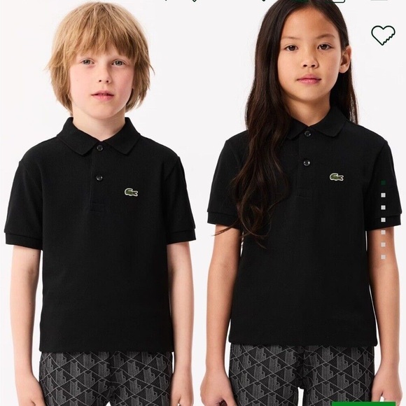 Lacoste Boys Polo Shirt Black Size 5 Short Sleeve Embroidered Logo Casual - Picture 1 of 11